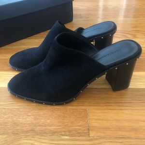 Rebecca Minkoff Galyn Black Suede Mules Size 8